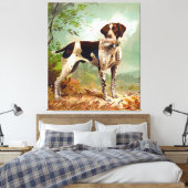 Hunter dog met vogel in de mond canvas afdruk (Insitu (Slaapkamer))