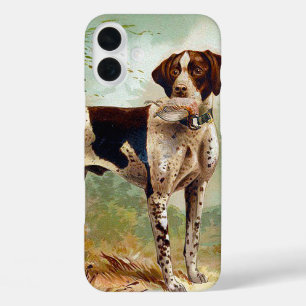 Hunter dog met vogel in de mond iPhone 16 plus hoesje