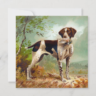Hunter dog met vogel in de mond feestdagenkaart