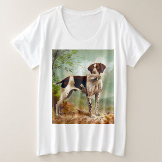 Hunter dog met vogel in de mond grote maat t-shirt