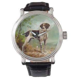 Hunter dog met vogel in de mond horloge
