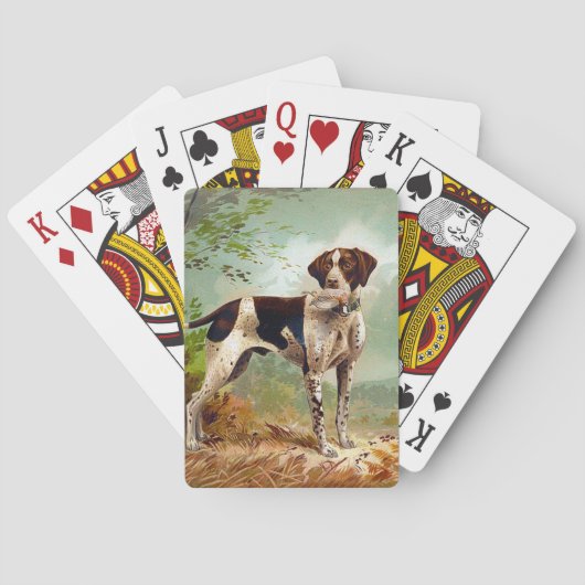 Hunter dog met vogel in de mond pokerkaarten (Achterkant)