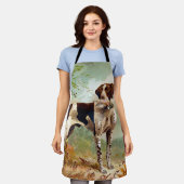 Hunter dog met vogel in de mond schort (Gedragen)