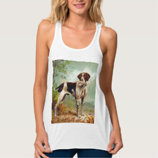 Hunter dog met vogel in de mond tanktop