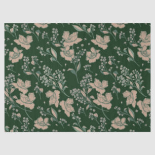 Hunter en Coral Pink Inked Blossom Tissuepapier