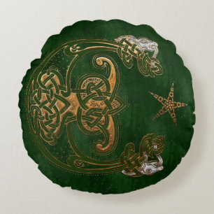 Hunter en Gold Celtic Rond Kussen