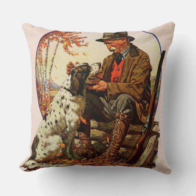 Hunter en Spaniel Kussen (Voorkant)