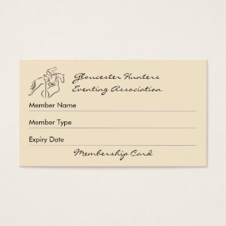 Hunter eventer clublidmaatschap visitekaartje