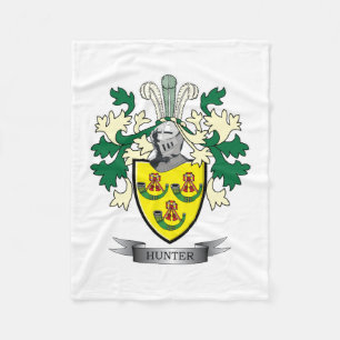 Hunter Family Crest Coat of Arms Fleece Deken