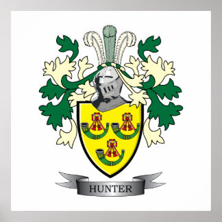 Hunter Family Crest Coat of arms Poster