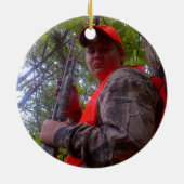 Hunter FIRST TURKEY Fotocamouflage, speciaal geper Keramisch Ornament (Achterkant)