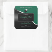 Hunter Green Black Wavy Silver Heart Product Label (Tas)