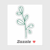 hunter green botanical vinyl sticker (Vel)