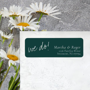 Hunter Green Calligrafie Huwelijks Retouradres Etiket