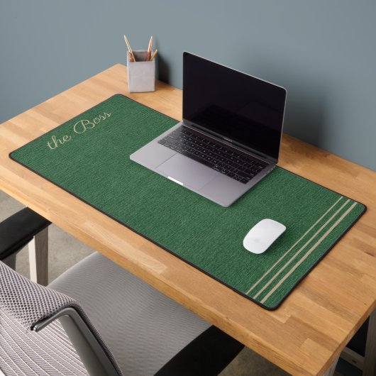 Hunter Green Denim Print, Accents Khaki (Bureau 2)
