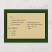 Hunter Green en Gold Menu RSVP (Achterkant)