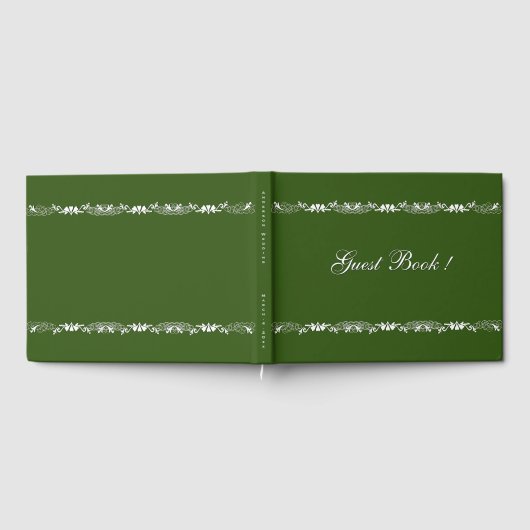 Hunter Green en White Design Guest Book Gastenboek (Volledig)