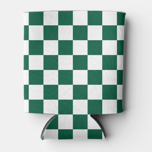 Hunter Green en White geruit Blikjeskoeler (Voorkant)