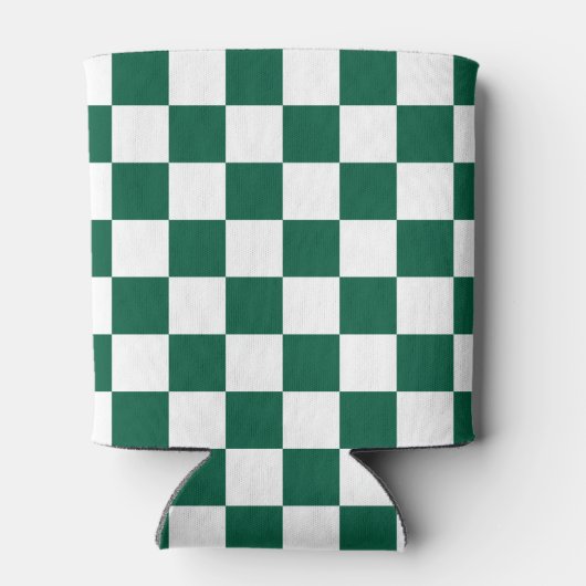 Hunter Green en White geruit Blikjeskoeler (Achterkant)