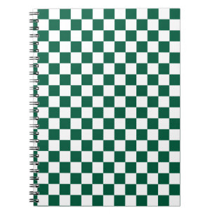 Hunter Green en White geruit Notitieboek