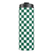 Hunter Green en White geruit Thermosbeker (Voorkant)