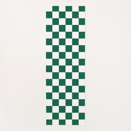 Hunter Green en White geruit Yogamat (Voorkant)
