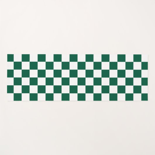 Hunter Green en White geruit Yogamat (Voorkant (horizontaal))