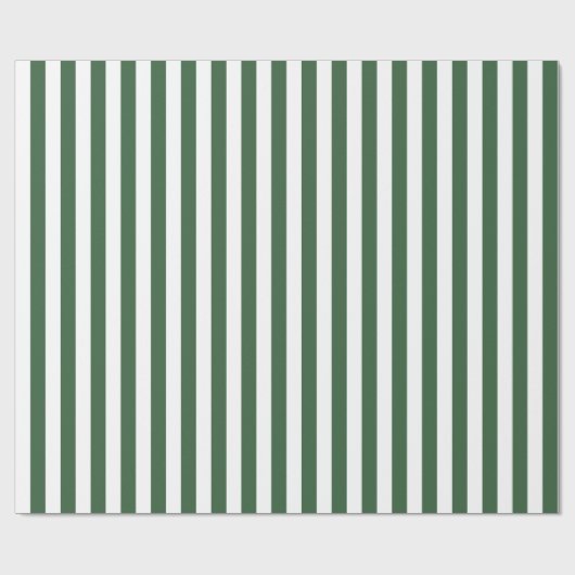 Hunter Green en White Stripe Cadeaupapier (Vlak)