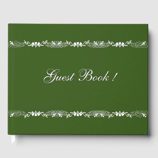Hunter Green et White Design Livre d'or (Recto)