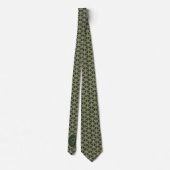Hunter Green Gold Snowflakes Pattern Monogramed Stropdas (Achterkant)