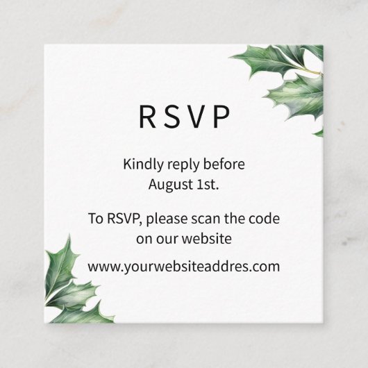 Hunter Green Holly Informatiekaartje (Voorkant)