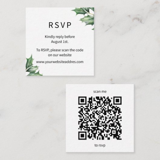 Hunter Green Holly Informatiekaartje (Voorkant / Achterkant)