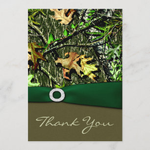 Hunter Green Hunting Camo Wedding Dank je kaarten