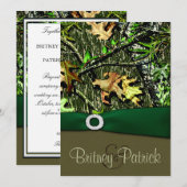 Hunter Green Hunting Camo Wedding Invitations Kaart (Voorkant / Achterkant)