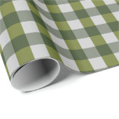 Hunter Green Ivory Gingham Plaid Cadeaupapier (Rol Hoek)