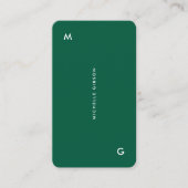 Hunter Green Minimal Simple Professional Visitekaartje (Voorkant)