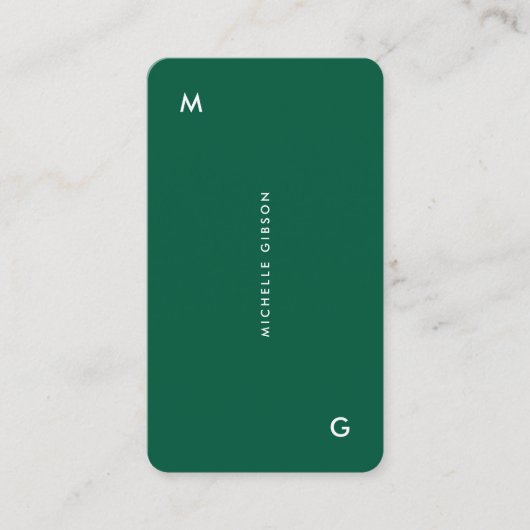 Hunter Green Minimal Simple Professional Visitekaartje (Voorkant)