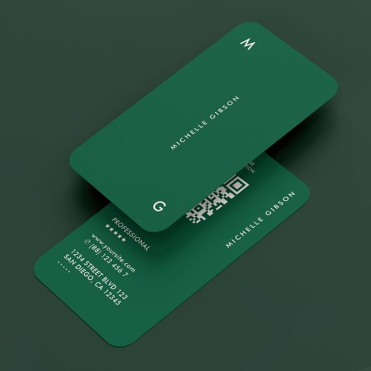 Hunter Green Minimal Simple Professional Visitekaartje
