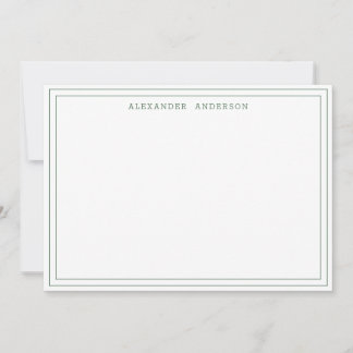 Hunter Green Modern Professional Double Border Notitiekaartje