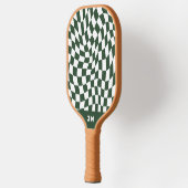 Hunter Green Monogram  golvend geruit Pickleball Paddle (Links)