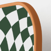 Hunter Green Monogram  golvend geruit Pickleball Paddle (Links Detail)
