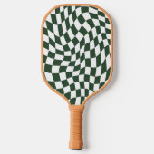 Hunter Green Monogram  golvend geruit Pickleball Paddle (Achterkant)