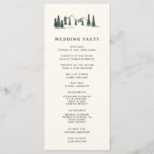 Hunter Green | Mountain Sketch Wedding Ceremony Programma (Achterkant)