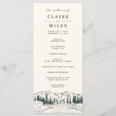 Hunter Green | Mountain Sketch Wedding Ceremony Programma (Voorkant)