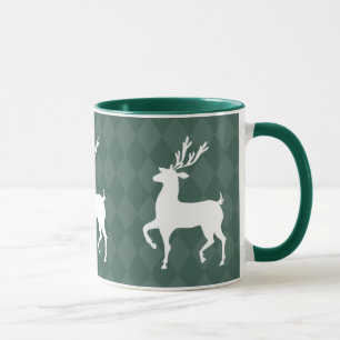 Hunter Green Reindeer Kerstmis Mok