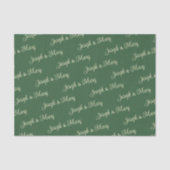 Hunter Green & Soft Cream Script Golf Course Tissuepapier (Voorkant)