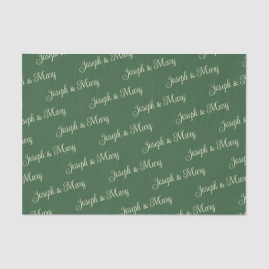 Hunter Green & Soft Cream Script Golf Course Tissuepapier (Voorkant)