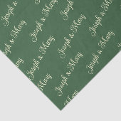 Hunter Green & Soft Crème Script Golfbaan Tissuepapier (Detail)