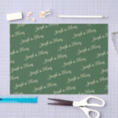 Hunter Green & Soft Crème Script Golfbaan Tissuepapier (Craft)