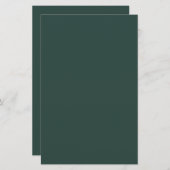 Hunter Green Solid Color Briefpapier (Voorkant / Achterkant)